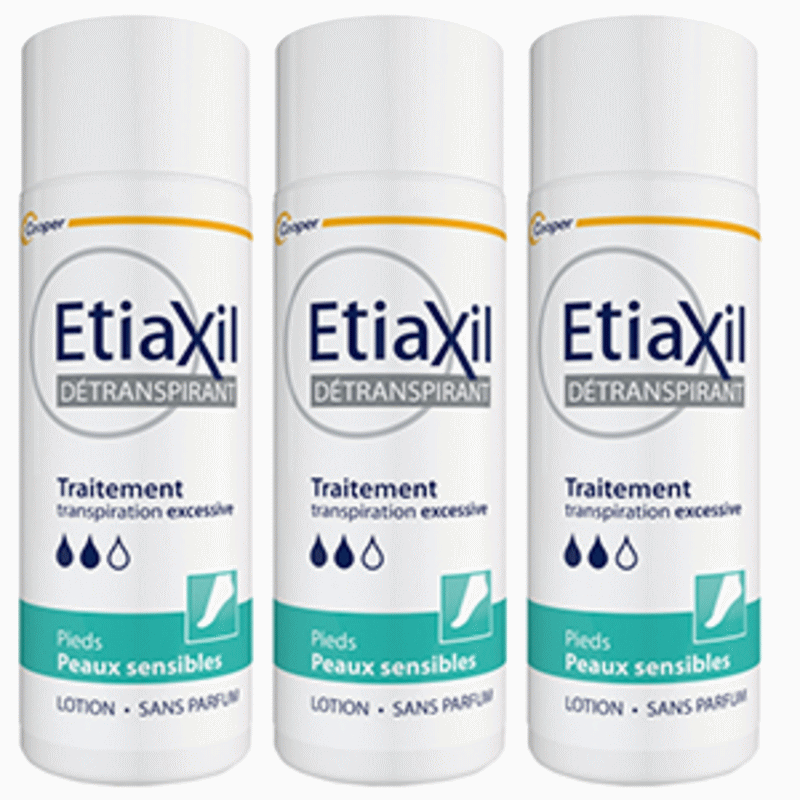 [エティアキシル]トリートメント　デトランスピラン　ローション　足用　敏感肌用 100ml 3個セット [ETIAXIL]TRAITEMENT DETRANSPIRANT LOTION PIEDS PEUX SENSIBLES 3pc