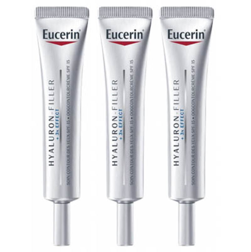 [ユーセリン]ヒアルロンフィラー　アイクリーム 15ml 3本セット [EUCERIN] HYALURON-FILLER + 3x EFFECT SOIN DE COMBLEMENT RIDES YEUX 15ml