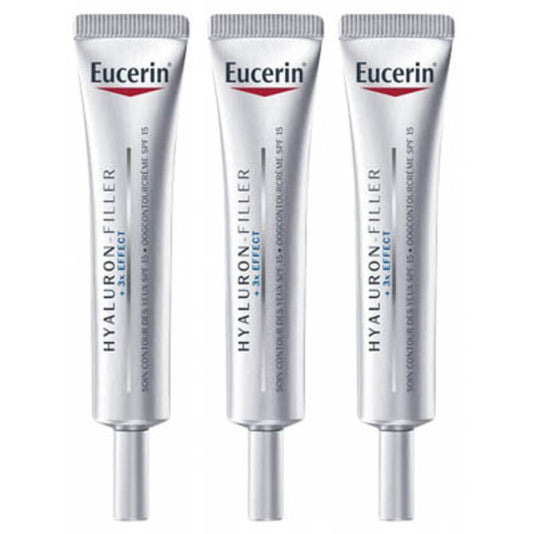 [ユーセリン]ヒアルロンフィラー　アイクリーム 15ml 3本セット [EUCERIN] HYALURON-FILLER + 3x EFFECT SOIN DE COMBLEMENT RIDES YEUX 15ml