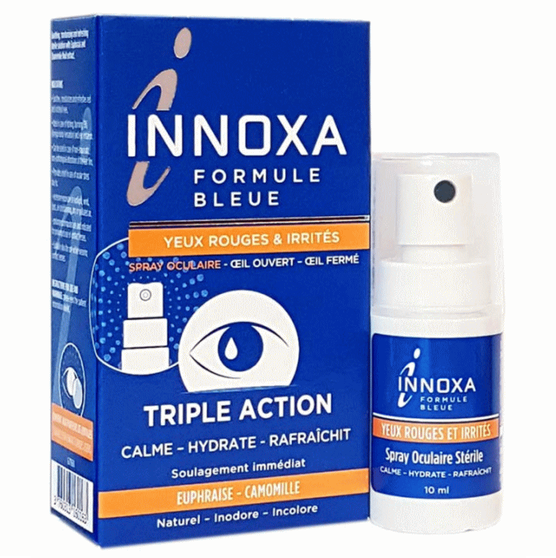 【イノクサ】ブルーフォーミュラスプレー　赤くなった目、ヒリヒリする目　10ml 【INNOXA】FORMULE BLEUE-SPRAY OCULAIRE YEUX ROUGES ET IRRITES 10ml