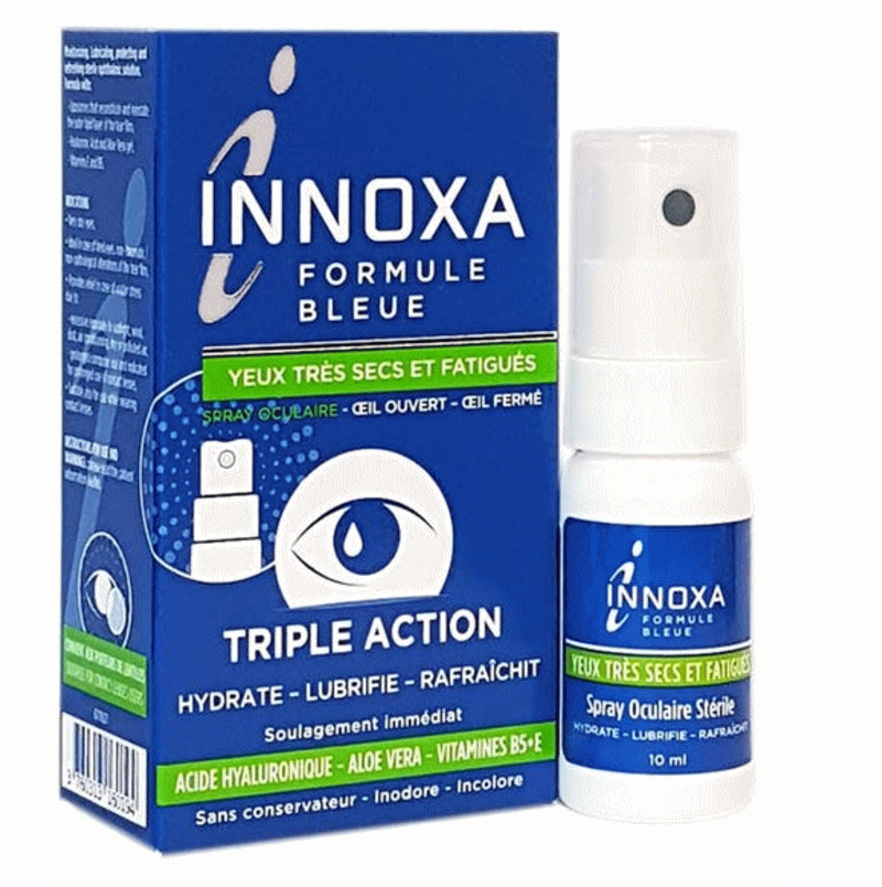 【イノクサ】ブルーフォーミュラスプレー　ドライアイ、疲れ目　10ml 【INNOXA】FORMULE BLEUE-SPRAY OCULAIRE YEUX TRES SECSC ET FATIGUES 10ml