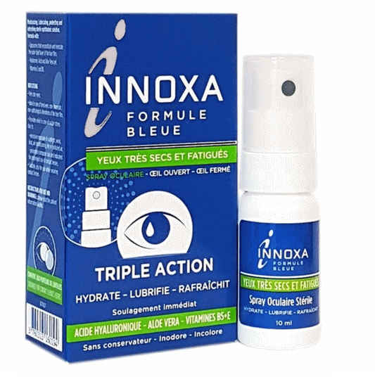 【イノクサ】ブルーフォーミュラスプレー　ドライアイ、疲れ目　10ml 【INNOXA】FORMULE BLEUE-SPRAY OCULAIRE YEUX TRES SECSC ET FATIGUES 10ml