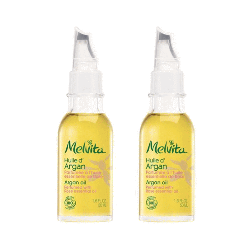 [MELVITA] HUILE D'ARGAN PARFUMEE A LA ROSE 50ml 2pc