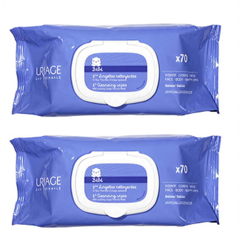 [ユリアージュ] ベビー クレンジングシート 25シート 2個セット -[URIAGE] 1ERE EAU NETTOYANT SANS RINCAGE LINGETTES 25Sheets 2pc