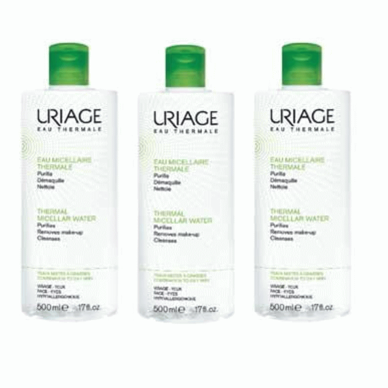 [ユリアージュ] サーマル クレンジングウォーター500ml 3本セット   [URIAGE] EAU MICELLAIRE THERMALE HYDRATANTE DEMAQUILLE NETTOIE 500ml 3pc  混合、脂性肌