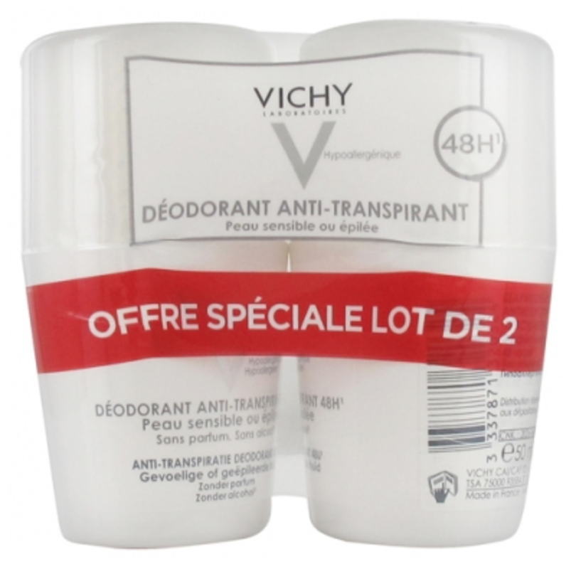 ［ヴィッシー］48H デオドラント ロールオンタイプ 超敏感肌用 50ml 2個セット - [VICHY]DEODORANT ANTI -TRANSPIRANT 48H ROLL-ON PEAU SENSIBLE 50ml 2pc